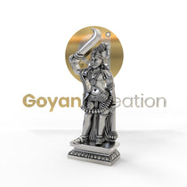 Close-up shot of the Karuppasamy God Pendant in 925 silver, focusing on the intricate antique details.