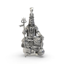 A detailed front view of the 925 sterling silver Muniswarar locket, showcasing the deity's intricate features.