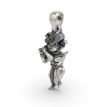 Rear view of the Radha Raman Krishna pendant showing the hollow back design for lightweight comfort in 925 silver.