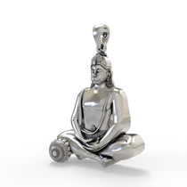 Close-up detail of the Meditating Hanumanji Pendant, highlighting the serene expression and craftsmanship.
