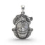 Front view of the intricately detailed 925 sterling silver Jagannath pendant with a traditional oxidized finish.