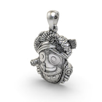 The 925 sterling silver Jagannath pendant shown with its lightweight hollow back, designed for comfortable wear.