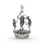 Front view of the Chhinnamastika, Prachanda Chandika, and Jogani Maa pendant in oxidized 925 sterling silver.