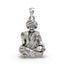 Front view of the 925 oxidised silver Bhoja Bhagat pendant showcasing the saint's detailed depiction and antique finish.