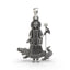 Front view of the handcrafted 925 sterling silver Khodiyar Maa pendant showing its intricate oxidized details.