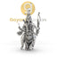 Front view of the 925 silver Ayyappa Swamy on Tiger pendant, showcasing the intricate oxidized details of the deity.