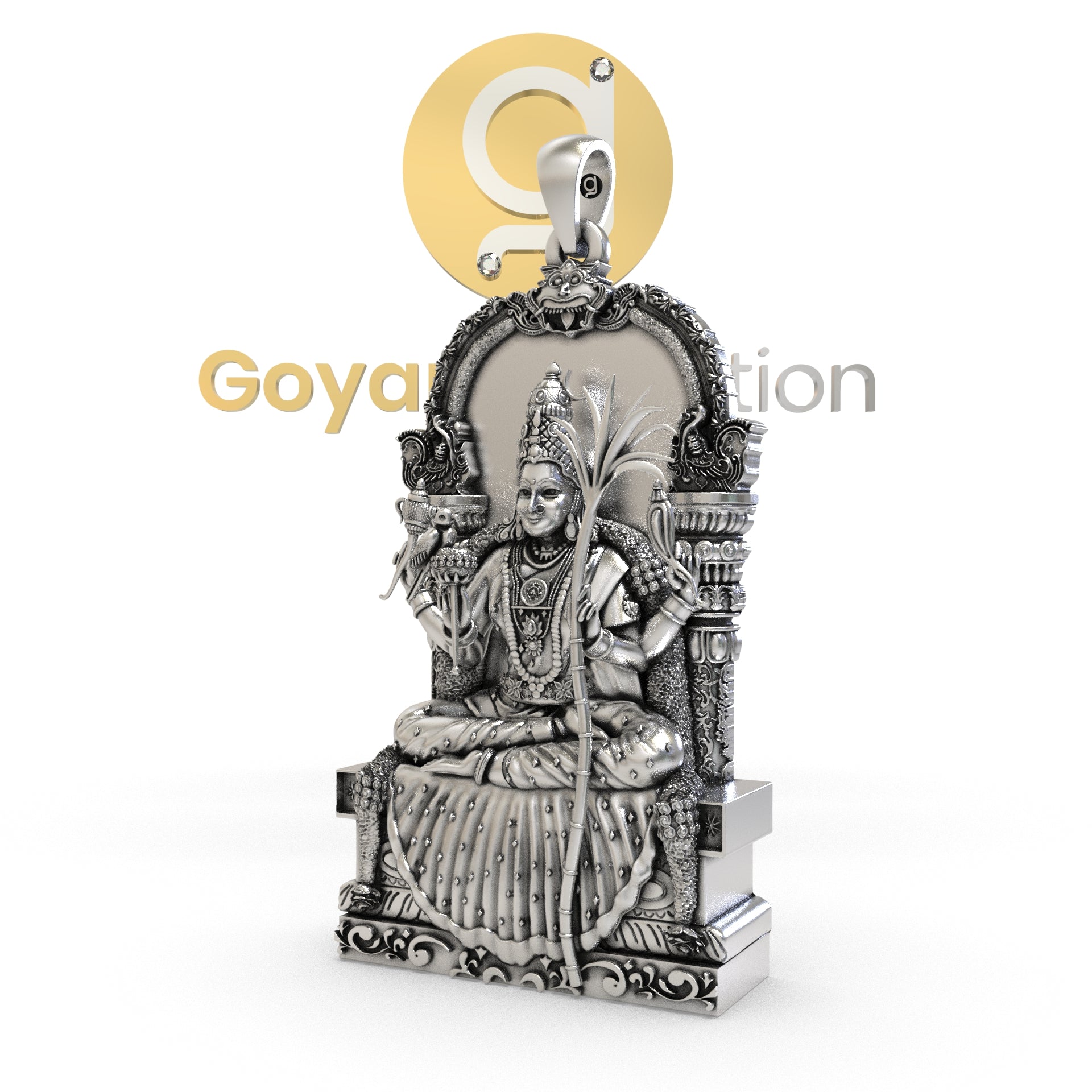925 Silver Kamatchi Amman Pendant Secondary image
