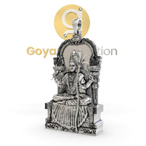 Angled profile of the 925 Silver Kamatchi Amman Pendant, highlighting its 1.5-inch size and sterling silver craftsmanship.