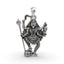Front view of the handcrafted 925 oxidised silver Kalimaa pendant, showing the fierce goddess in full detail.