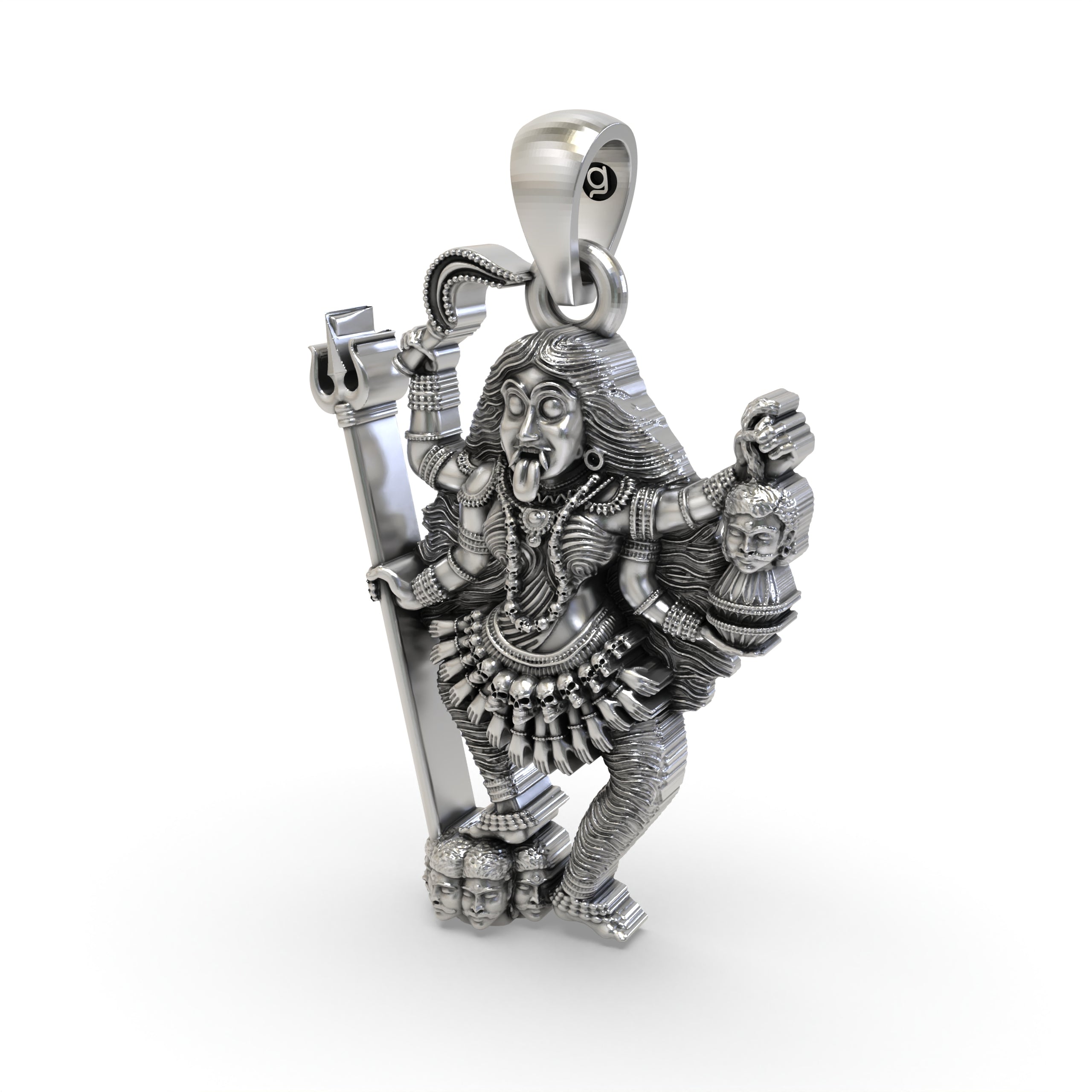 The hollow back design of the 925 sterling silver Kalimaa pendant, showing its lightweight build for comfort.