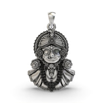 Front view of the handcrafted 925 Silver Jagannath Pendant showing its detailed oxidized finish and divine face.