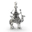 Front view of the handcrafted Momai Maa pendant in 925 oxidized sterling silver, showing intricate details of the goddess.