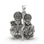 Front view of the detailed Ram Sita Pendant in 925 sterling silver, showcasing the divine couple's figures.
