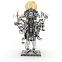 Angled perspective of the 925 Silver Panchmukhi Hanumanji 3D Idol, highlighting the detailed craftsmanship in sterling