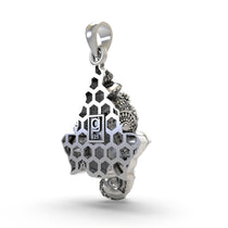 Close-up detail of the 925 Silver Ganpati Face Pendant, focusing on the fine lines and divine expression of Lord Ganesha.