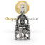 Front view of the 925 Silver But Bhavani Maa Pendant showing the goddess with her weapons on an oxidized background.