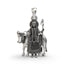 Front view of the oxidized 925 silver Pithad Maa pendant showing the intricate design of the goddess.