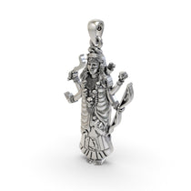 Rear view of the 925 silver Akhat Maa pendant, displaying the lightweight hollow back design for comfortable daily wear.