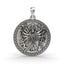 Front view of the 925 Silver Durga Maa Pendant showing the goddess's detailed face and oxidized finish.