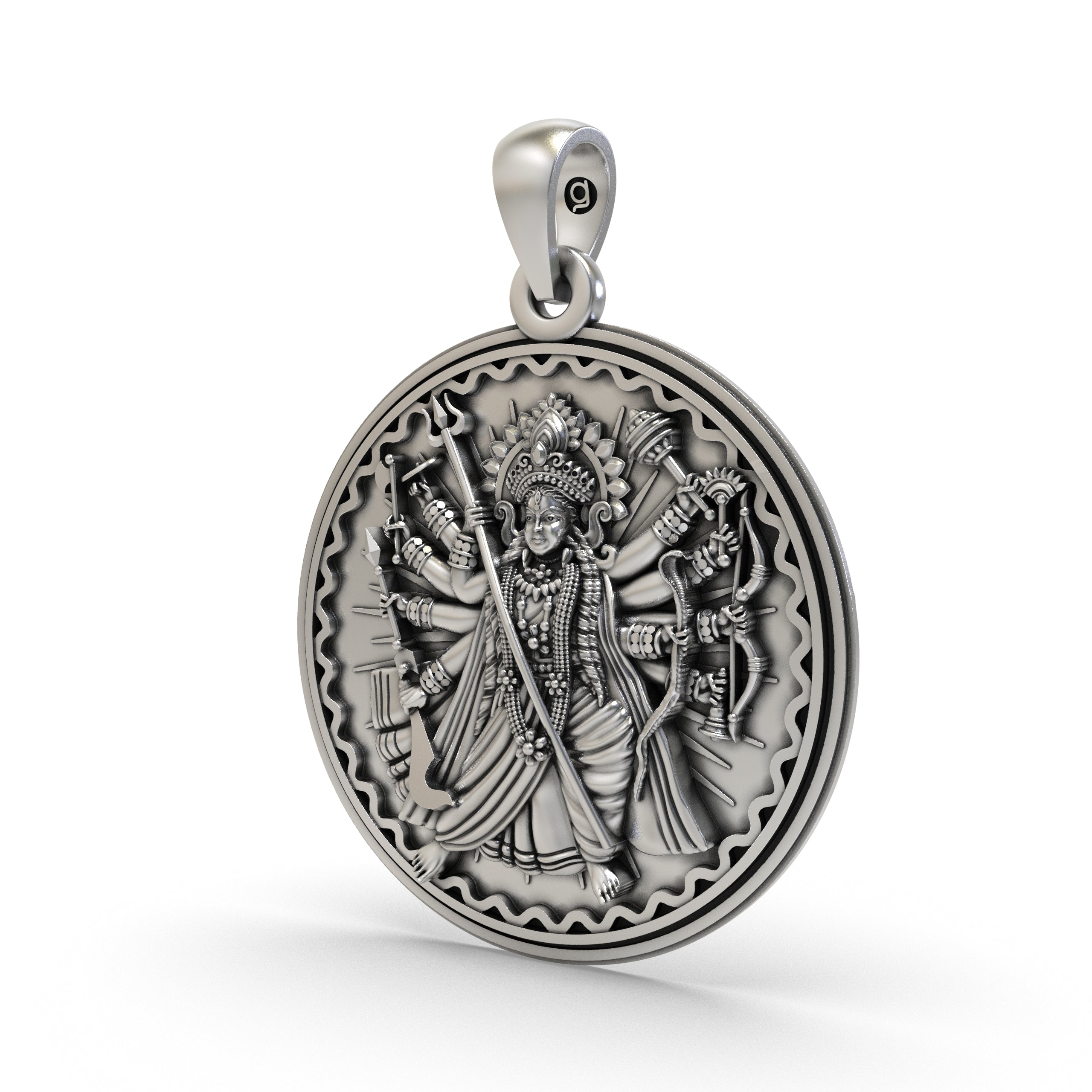 Silver Durga Maa Pendant Secondary image