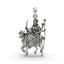 Front view of the intricately designed 925 Silver Umiya Maa Pendant with a detailed oxidized finish.