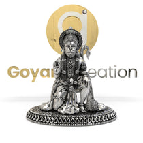 A side profile view of the 925 Silver Hanumanji 3D Idol, highlighting the intricate details of the mace and posture.