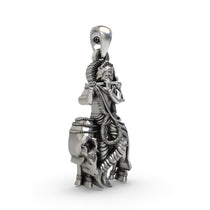Side profile of the Gopala Krishna with Cow pendant in 925 silver, revealing its hollow back design for comfort.