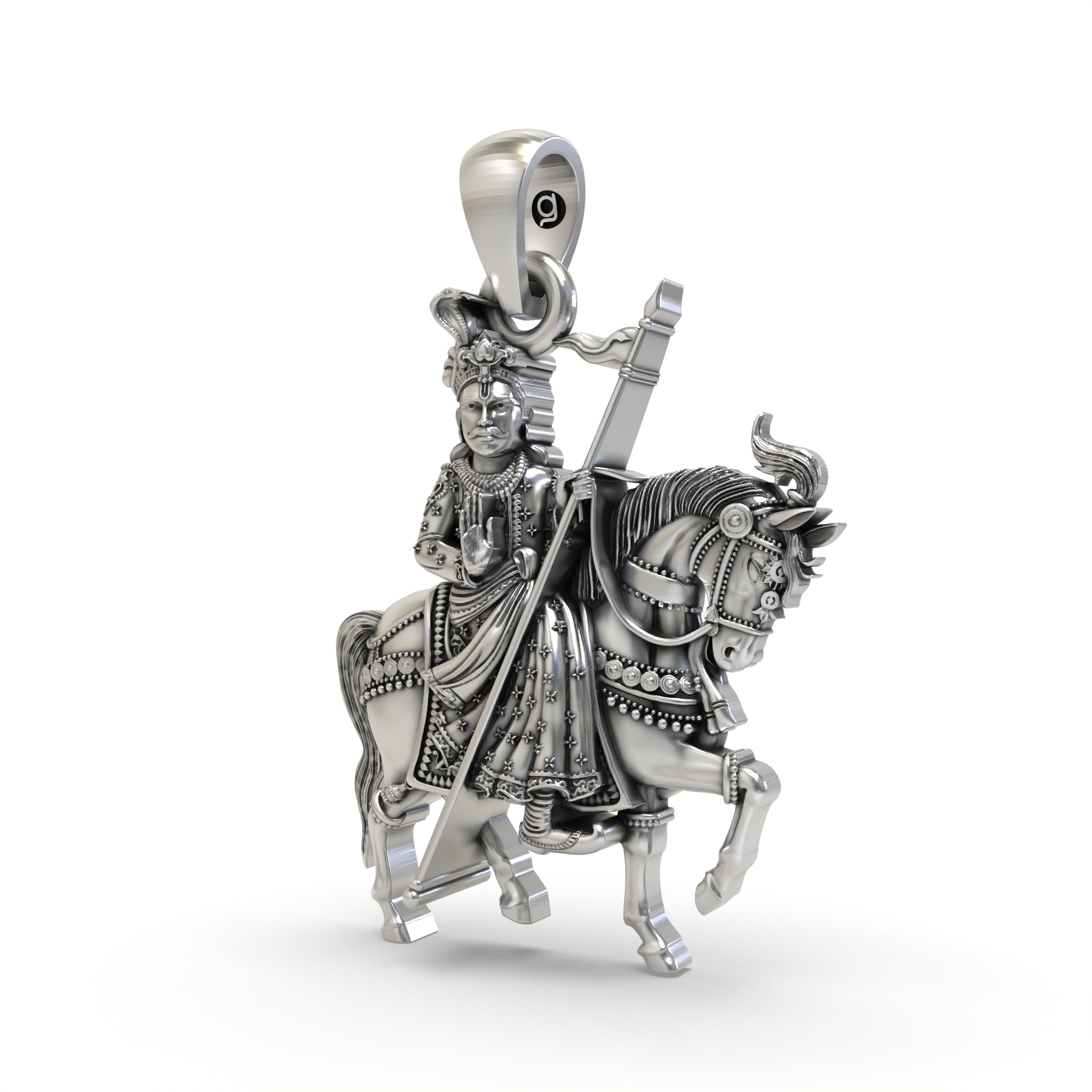 925 Silver Guga Jahar Veer Ji Pendant – Gogaji | Goga Veer | Zaher Veer | Hindu Folk Warrior God Necklace Secondary image