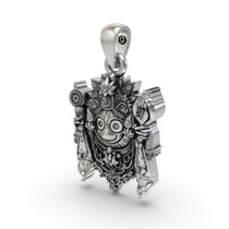 A 925 sterling silver Lord Jagannath pendant shown to scale, a perfect devotional locket for daily wear.
