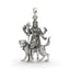 Front view of the intricately detailed 925 silver Kaal Bhairav pendant with a striking oxidized finish from Alankar.