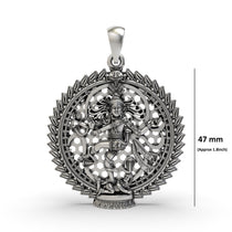 Full view of the sterling silver Nataraja pendant, a sacred depiction of Lord Shiva for devotees.