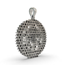 Close-up detail of the Lord Shiva Nataraja pendant, showcasing the fine textures of the 925 silver.