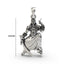 A detailed front view of the 925 silver Sanggili Karuppar pendant, showcasing the deity's fierce expression.