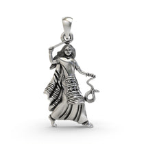 Front view of the intricately detailed 925 silver Mogal Maa pendant, showcasing the revered Hindu goddess.