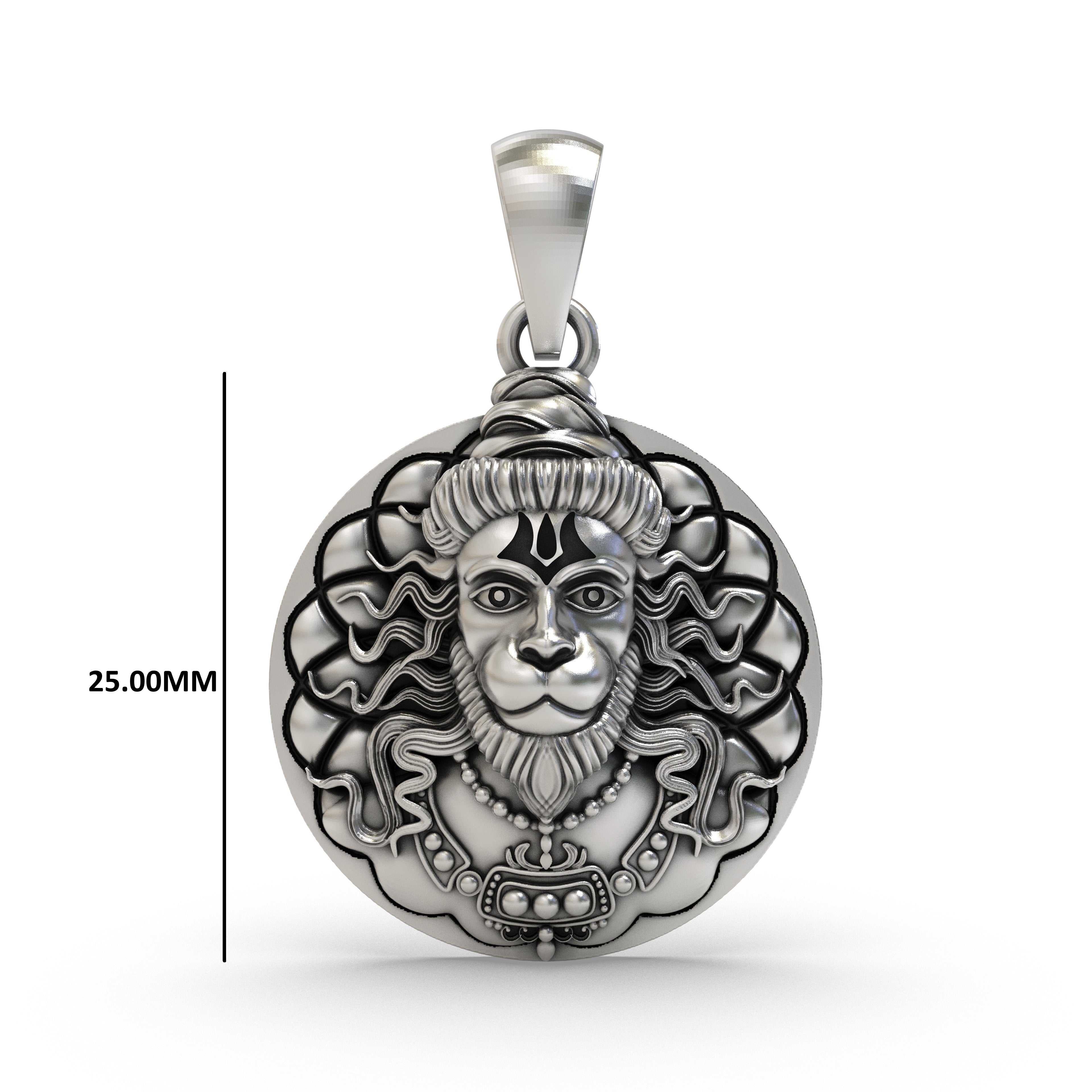 Silver Hanuman Coin Pendant - 925 Sterling Silver Spiritual Jewelry for Devotion & Protection Secondary image