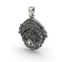 Backside view of the hollow 925 silver Kirtimukha pendant, designed for comfortable, lightweight daily wear.