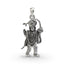 Front view of the 925 silver Sri Ashtamsa Varadha Anjaneyar Hanumanji pendant with an oxidized finish.