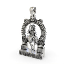 Back view of the lightweight, hollow design 925 silver Chathan Swamy pendant, made for comfortable daily spiritual wear.