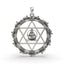 Front view of the 925 Silver Hanumanji Star Pendant, showing the oxidized finish and intricate details of the deity.