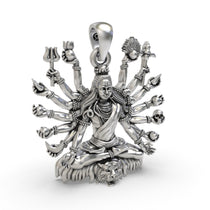 Rear view of the lightweight Silver Shiva Mudra pendant, displaying its hollow back design for comfortable daily wear.