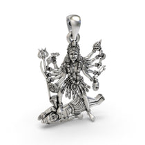 The back view of the 925 Silver Kali Maa Pendant, displaying the hollow design for lightweight and comfortable daily wear.