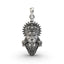 Front view of the intricately detailed 925 silver Hanumanji pendant with a classic oxidized finish on a white background.