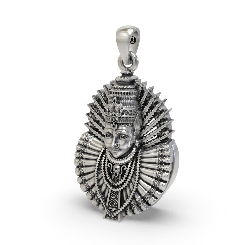 The lightweight 925 silver Renuka Devi pendant with its hollow back design for comfortable all-day spiritual wear.