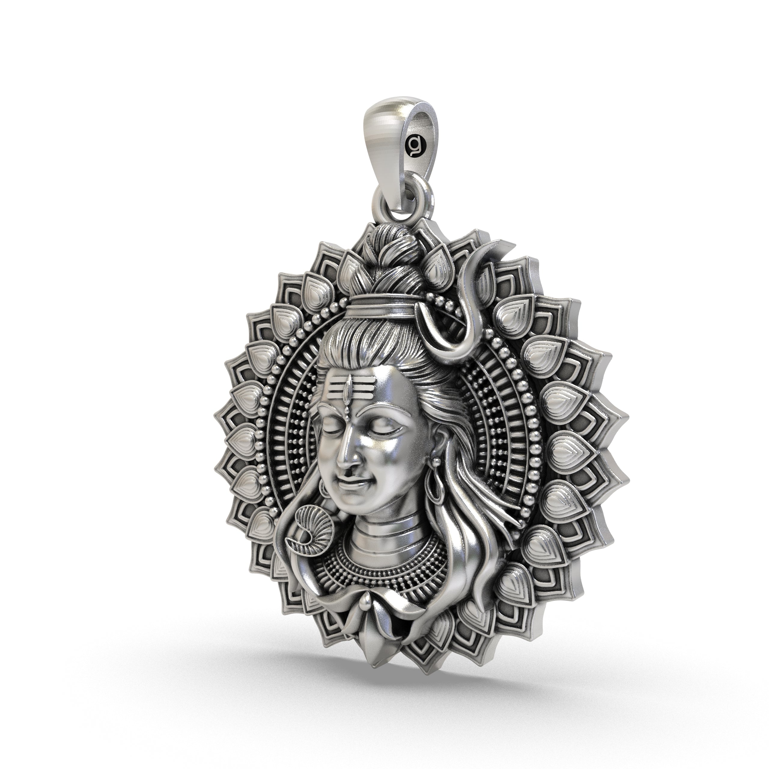 925 Silver Shiva Face Pendant Secondary image