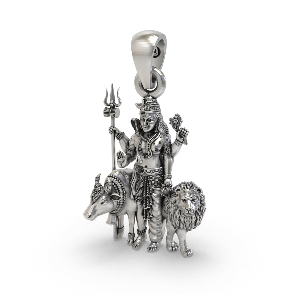 The 925 silver Shiv Shakti Ardha Nareeswara pendant with an antique oxidized look for daily wear.