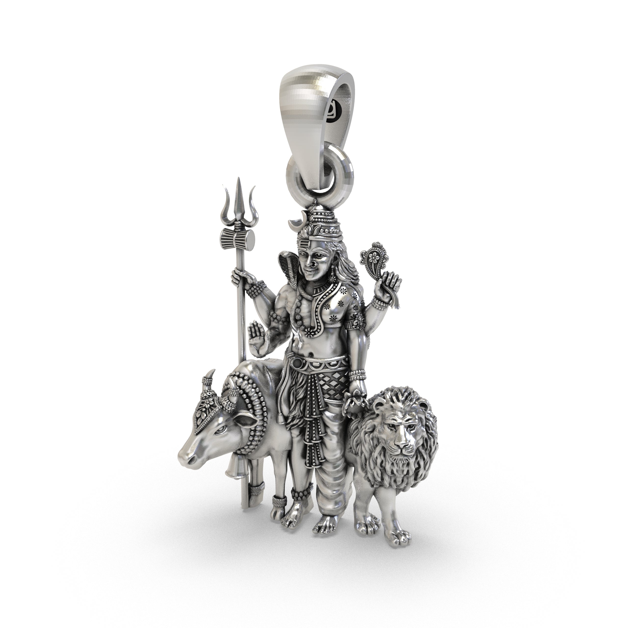 The 925 silver Shiv Shakti Ardha Nareeswara pendant with an antique oxidized look for daily wear.