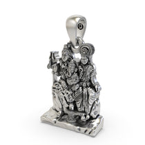 Side and back view of the hollow design Shiva Family Pendant in 925 silver for lightweight comfort and daily wear.