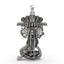 Front view of the detailed 925 Silver Lord Vishnu Pendant, showcasing its intricate design and antique oxidized finish.