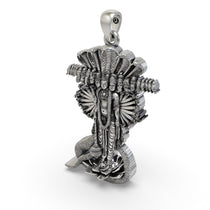 Backside of the hollow 925 Silver Lord Vishnu Pendant, showing the lightweight design for comfortable all-day wear.