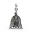 Front view of the 925 silver Tulja Bhavani pendant showing the intricate oxidized details of the Goddess.